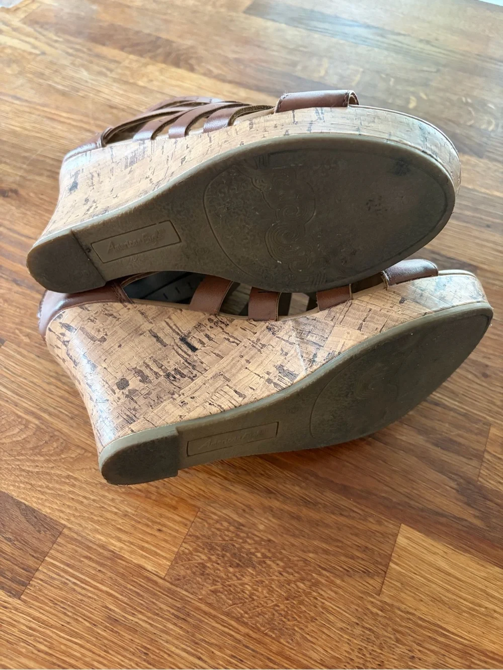 Women’s Brown Strappy Cork Wedge Sandals
